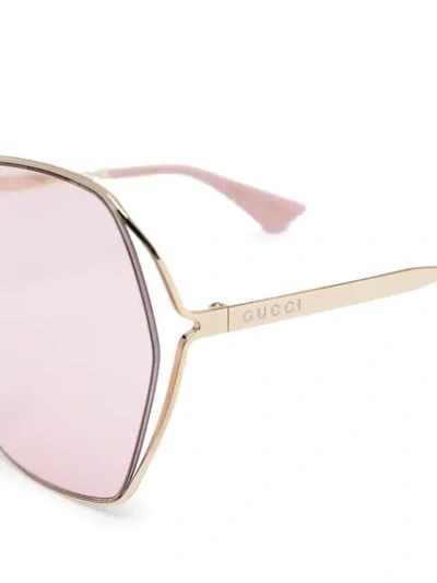 Shop Gucci Fork Square-frame Sunglasses In Pink