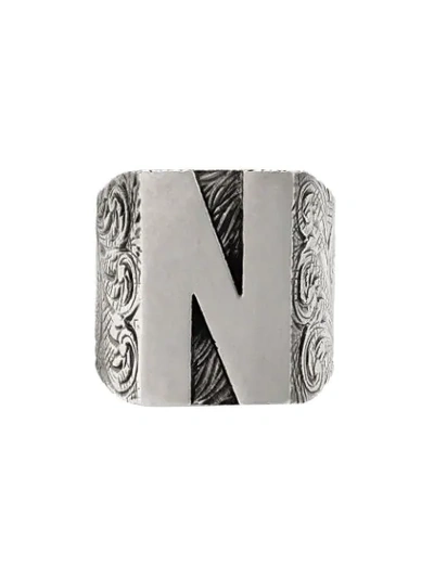 Shop Gucci N Letter Ring In Silver