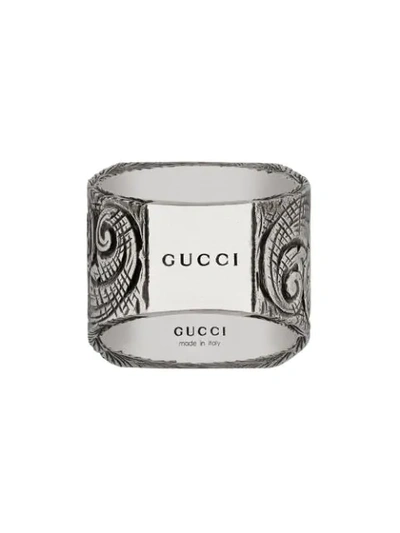 Shop Gucci N Letter Ring In Silver