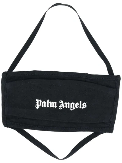 Shop Palm Angels Logo Print Face Mask In Black