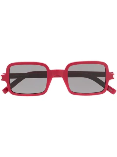 Shop Saint Laurent Sl 332 Square-frame Sunglasses In Red