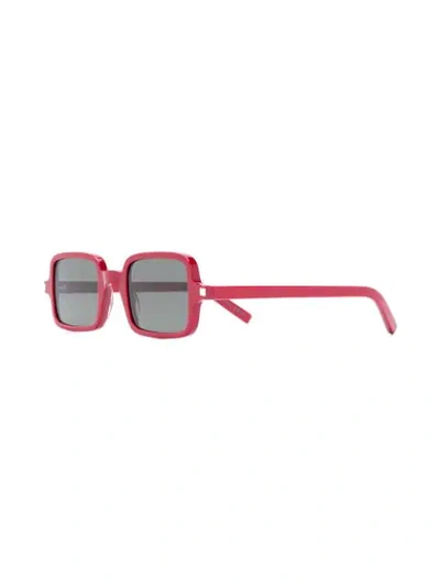 Shop Saint Laurent Sl 332 Square-frame Sunglasses In Red