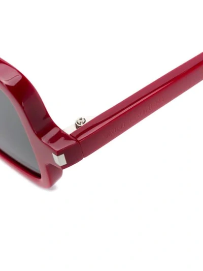 Shop Saint Laurent Sl 332 Square-frame Sunglasses In Red