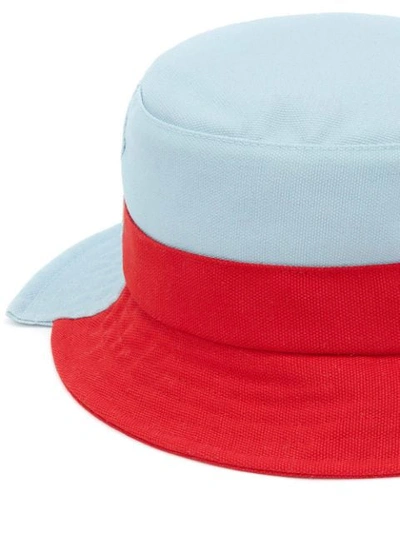 Shop Jw Anderson Asymmetric Two-tone Bucket Hat In Red