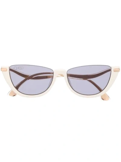 Shop Jimmy Choo Cat Eye Sunglasses In White