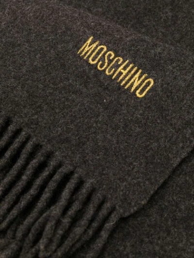 Pre-owned Moschino 1990s Knitted Scarf In Grey