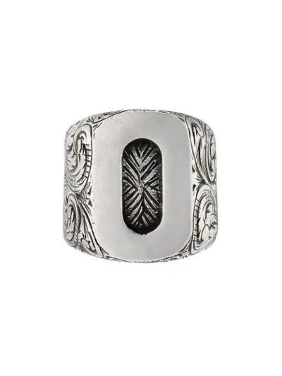 Shop Gucci O Letter Ring In Silver