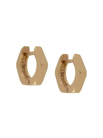 Shop Emanuele Bicocchi Pentagon Shaped Small Hoops In Gold