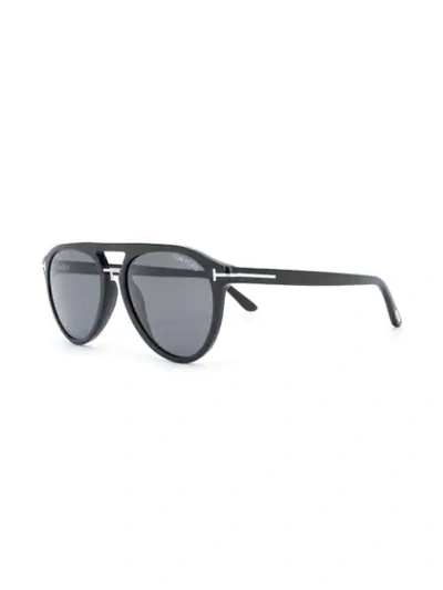 Shop Tom Ford Burton Pilot Frame Sunglasses In Black