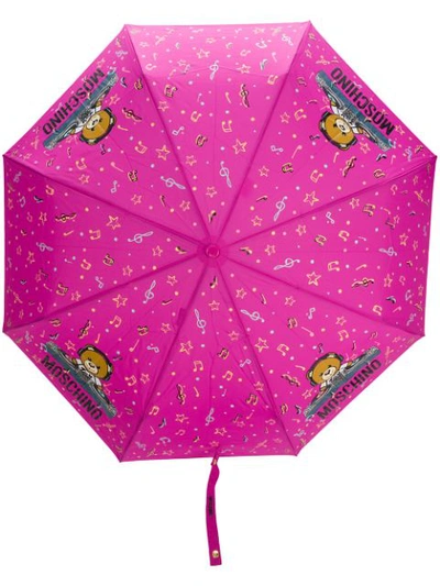 Shop Moschino Dj Bear Umbrella In Pink