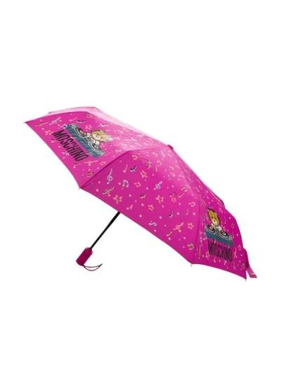 Shop Moschino Dj Bear Umbrella In Pink