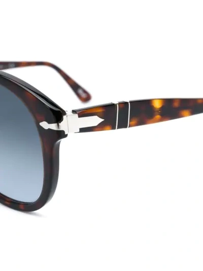 Persol Round Framed Sunglasses In Brown