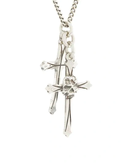 Shop Emanuele Bicocchi Cross Pendant Necklace In Silver