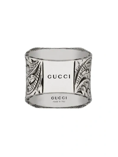 Shop Gucci E Letter Ring In Silver