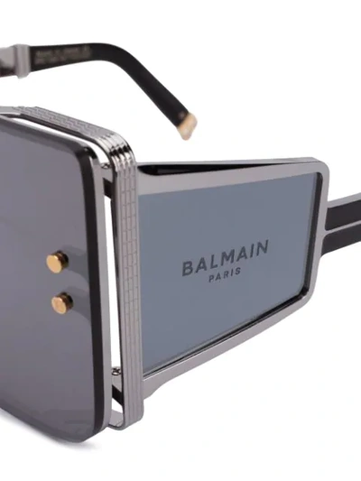 Shop Balmain Wonder Boy Oversized Frame Sunglasses In Grey