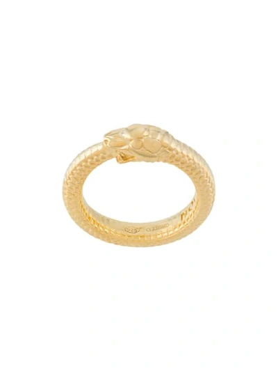 Shop Nove25 Ouroboros Serpent Ring In Gold