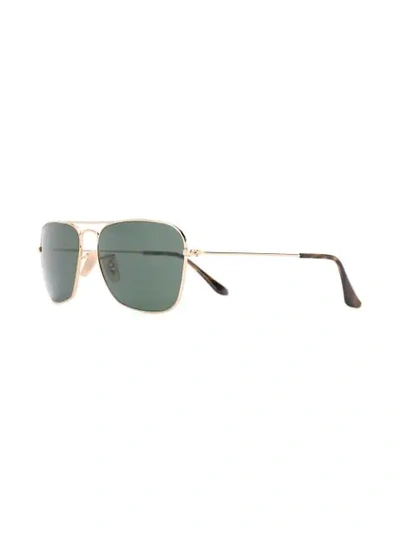 Ray Ban Aviator Frame Sunglasses In Gold