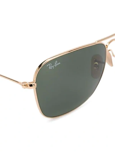 Shop Ray Ban Aviator Frame Sunglasses In Gold