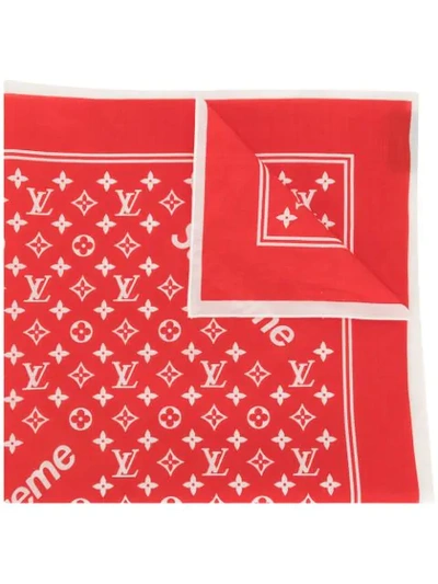 Pre-owned Louis Vuitton X Supreme 2017  Monogram Scarf In Red