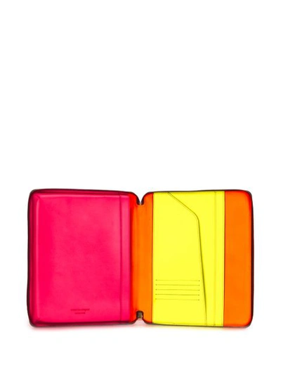 Shop Comme Des Garçons Colour-block Zip-up Wallet In Orange