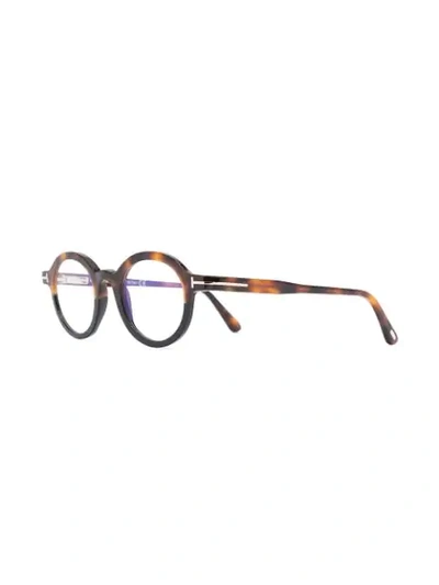 Shop Tom Ford Round-frame Glasses In Brown