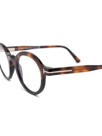 Shop Tom Ford Round-frame Glasses In Brown