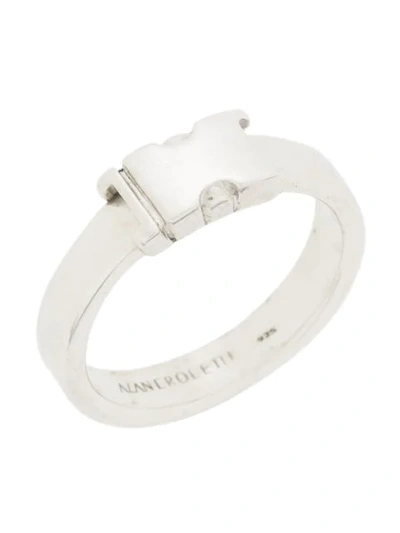 Shop Alan Crocetti Buckle Detail Ring In Silver