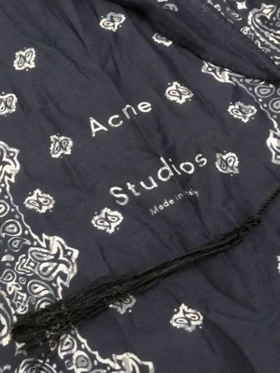 Shop Acne Studios Logo-print Bandana Scarf In Black