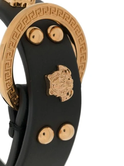 Shop Versace Medusa Stud Bracelet In Black