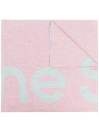 Shop Acne Studios Jacquard Logo Scarf In Pink