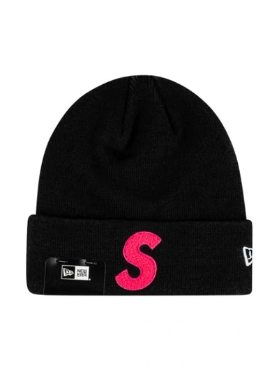 Shop Supreme X New Era S Logo Beanie In Black