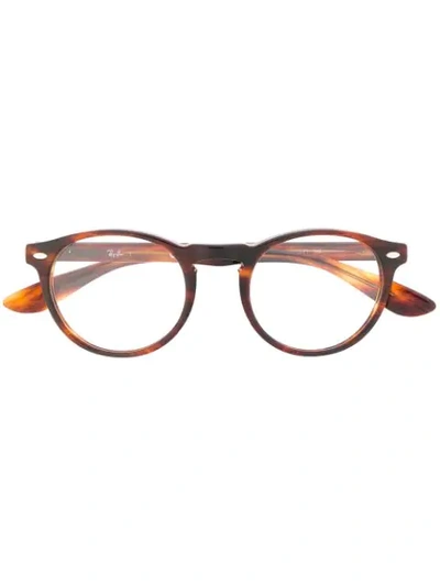 Ray Ban 5283 Pantos Horn-rimmed Glasses In Brown