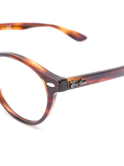 Ray Ban 5283 Pantos Horn-rimmed Glasses In Brown