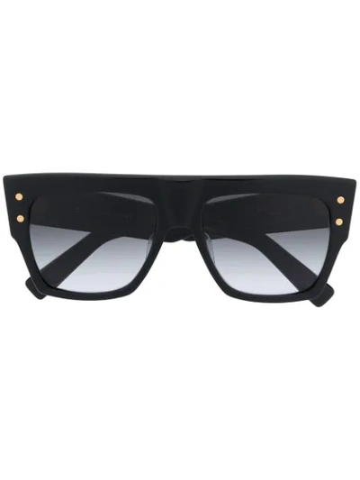 Shop Balmain B-ii Square Frame Sunglasses In Black