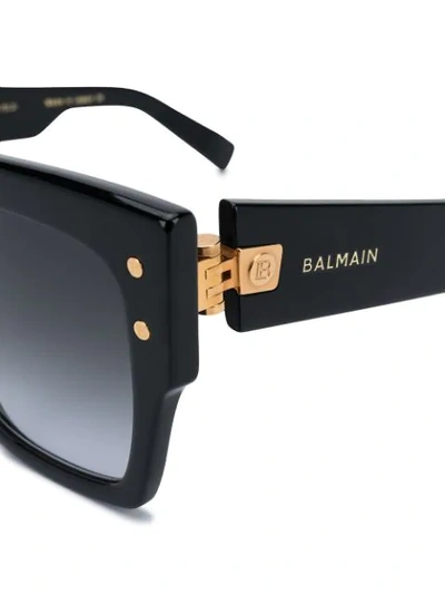 Shop Balmain B-ii Square Frame Sunglasses In Black