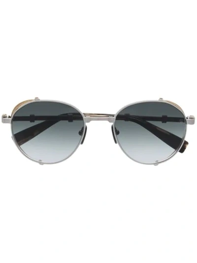 Balmain X Akoni Round Gradient Lens Sunglasses In Silver