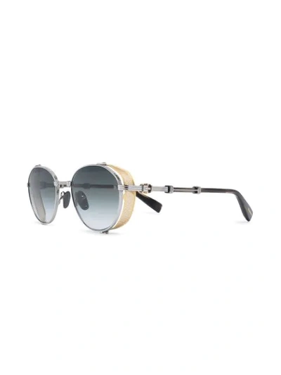Balmain X Akoni Round Gradient Lens Sunglasses In Silver