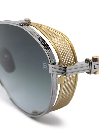 Balmain X Akoni Round Gradient Lens Sunglasses In Silver