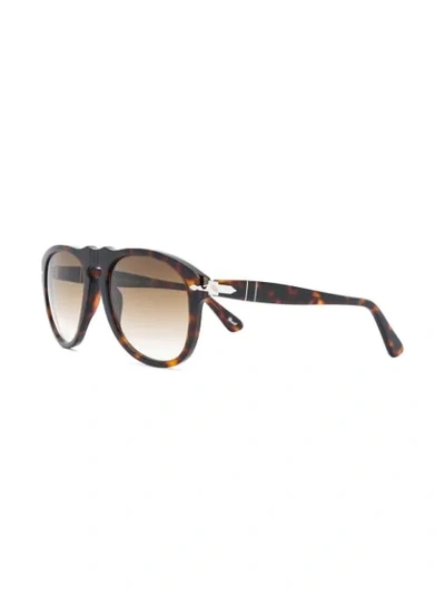 Shop Persol Tortoiseshell Round-frame Sunglasses In Brown