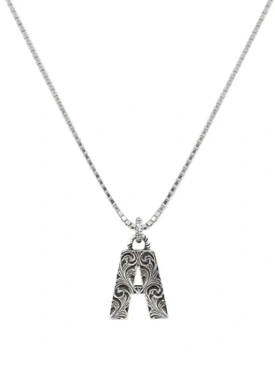 Shop Gucci Letter A Pendant Necklace In 0811 Undefined