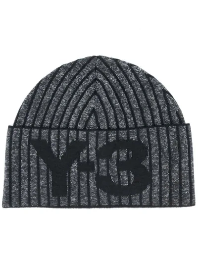 Shop Y-3 Ribbed Beanie Hat In Black