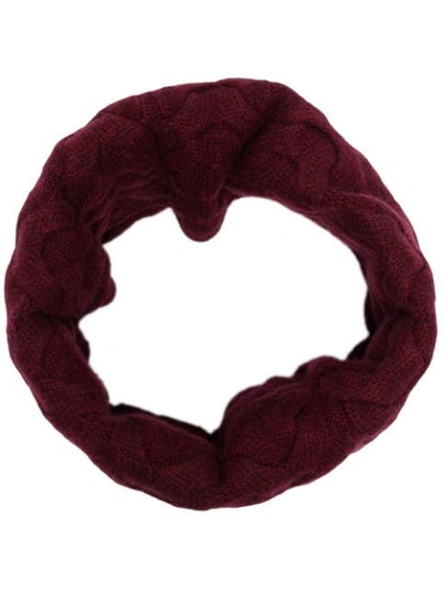 Shop N•peal Cable-knit Cashmere Snood In Red