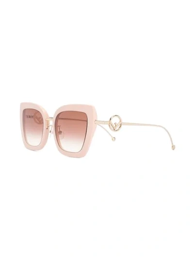 Shop Fendi Oversized Cat-eye Sunglasses In Neutrals