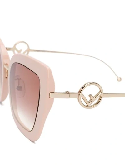 Shop Fendi Oversized Cat-eye Sunglasses In Neutrals