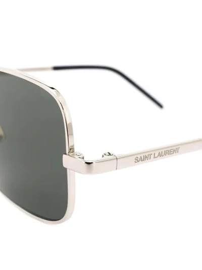 Saint Laurent Square Frames Sunglasses In Silver