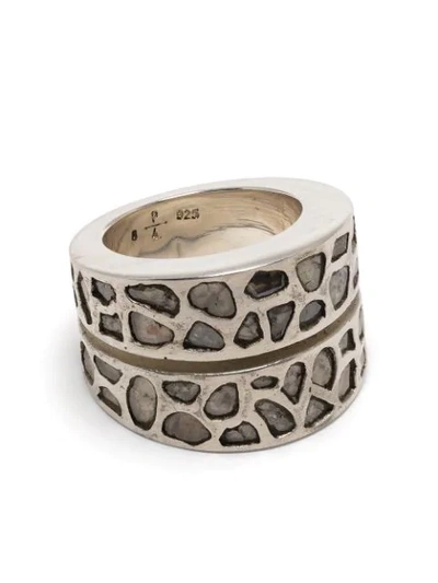 Shop Parts Of Four Diamond Encrusted Sterling Silver Ring In Multi