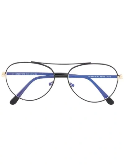 Shop Tom Ford Pilot-frame Glasses In Black