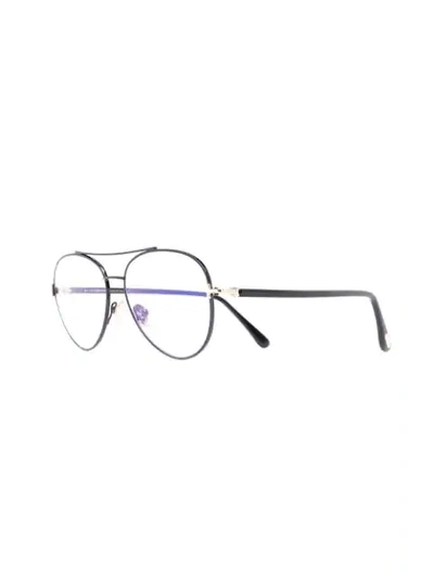 Shop Tom Ford Pilot-frame Glasses In Black