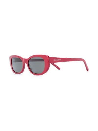 Shop Saint Laurent Sl316 Betty Rounded Sunglasses In Red