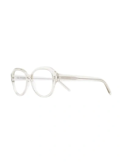 Saint Laurent Sl411 Round-frame Glasses In White